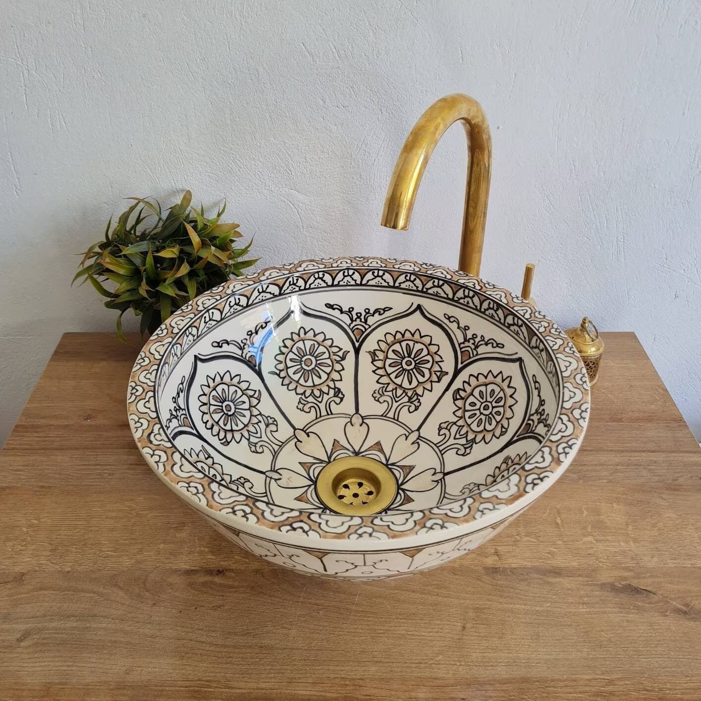 hand-painted Washbassin- Moroccan Sink #237