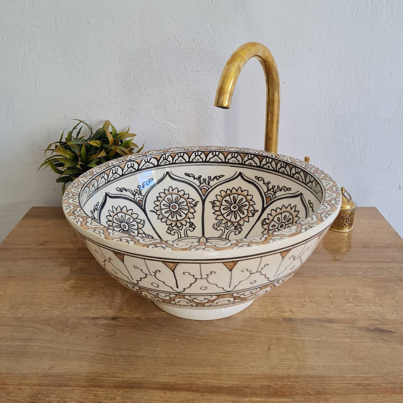 hand-painted Washbassin- Moroccan Sink #237