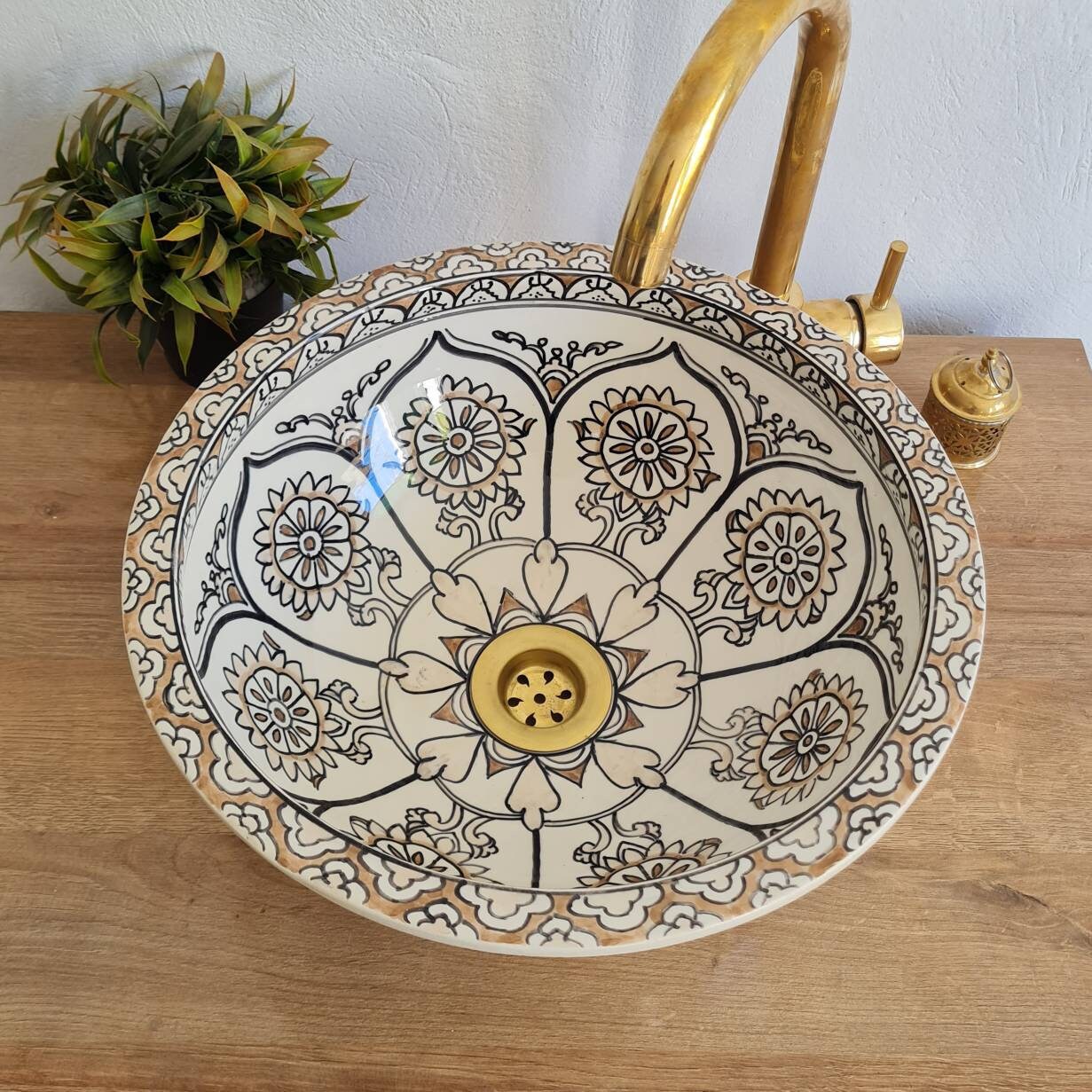 hand-painted Washbassin- Moroccan Sink #237