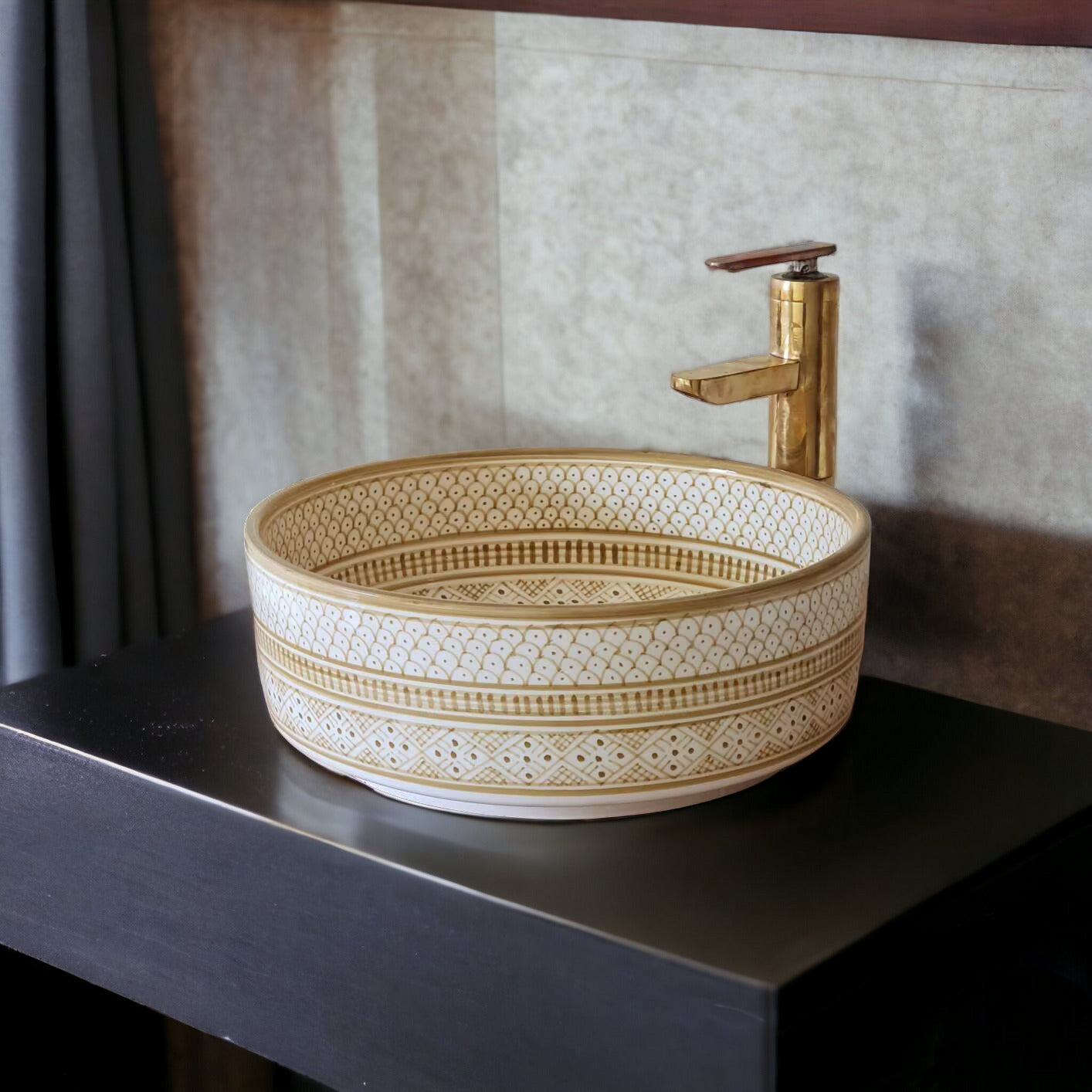 Bathroom sink | Zellige style ceramic bathroom sink #120