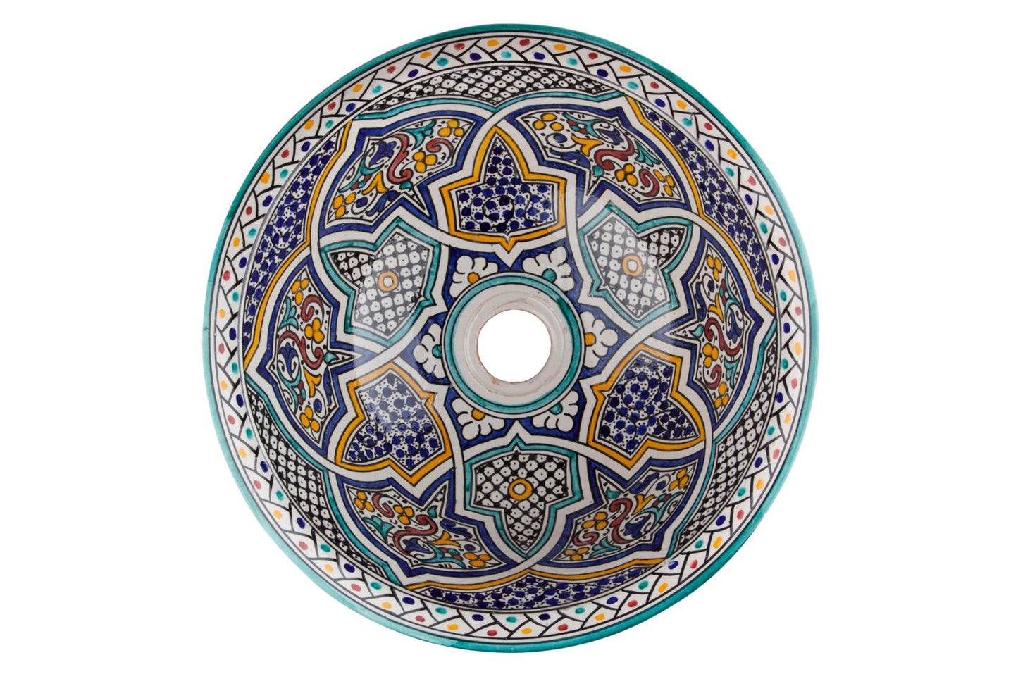 Vasque Marocaine en céramique pour salle de bain - vasque salle bain zellige - moroccan sink bowl #36