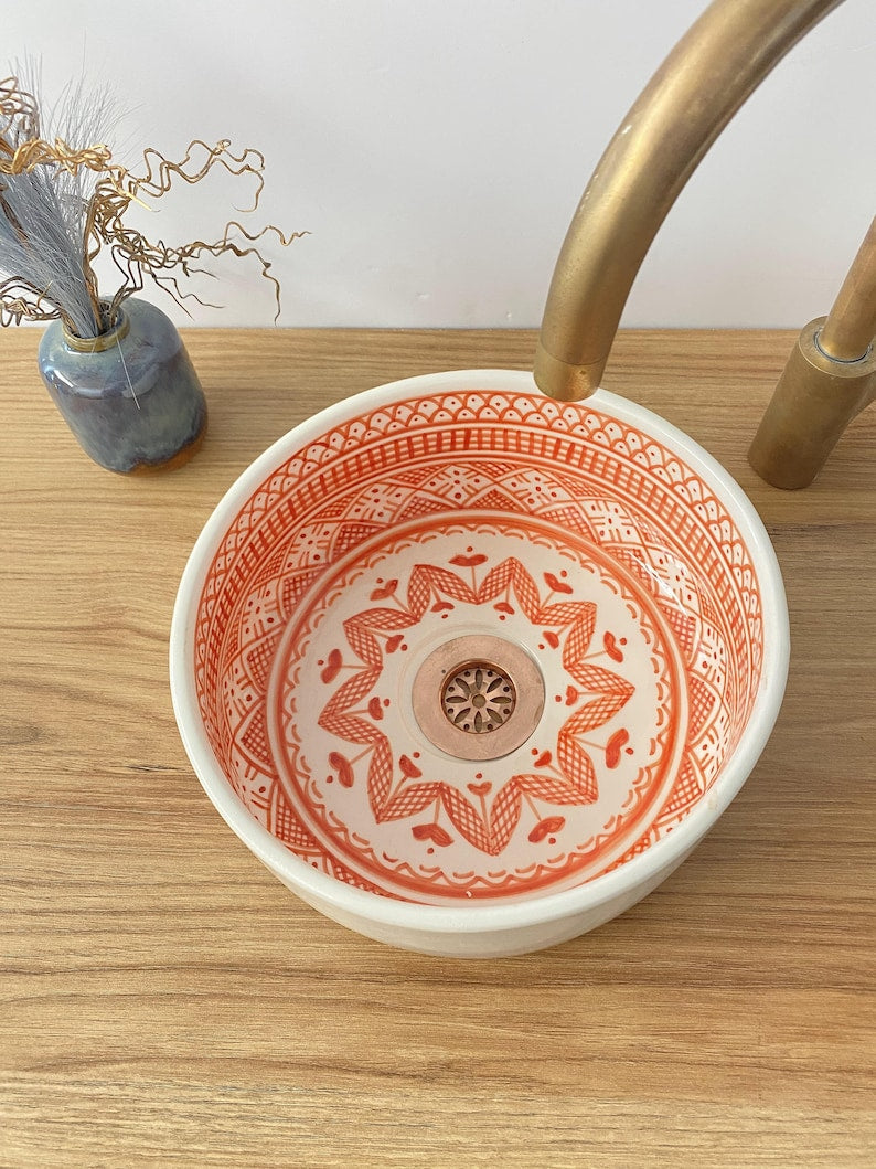 Bathroom sink | Moroccan hand painted ceramic sink #243