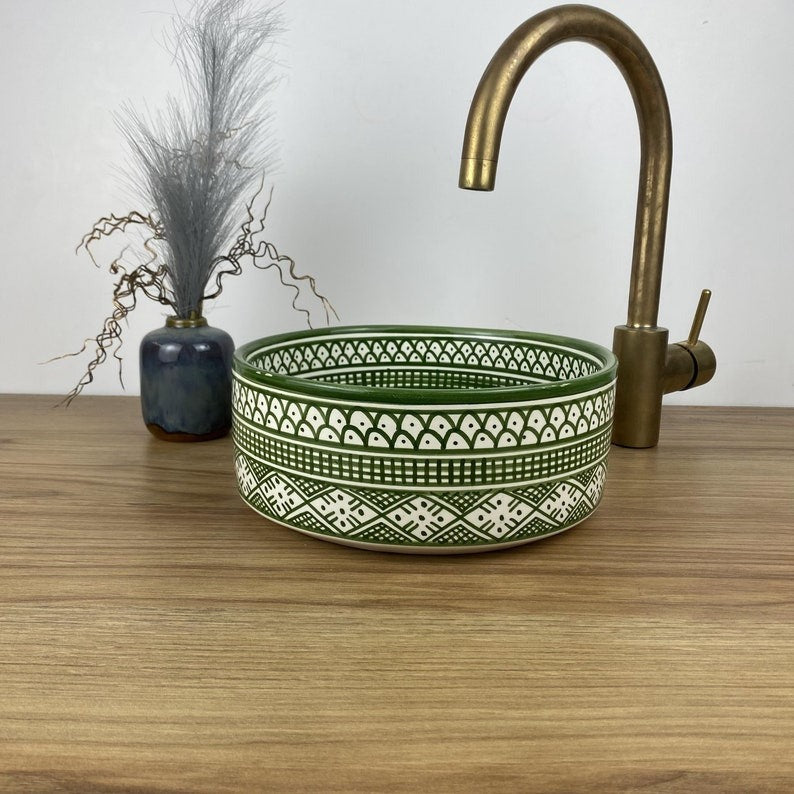 Bathroom sink | Moroccan hand painted ceramic sink #248