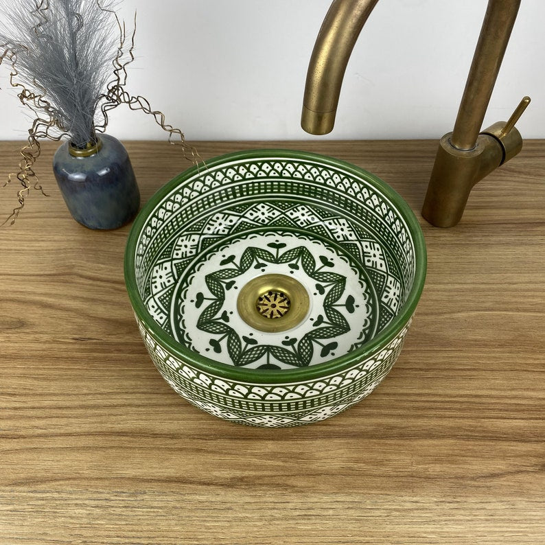 Bathroom sink | Moroccan hand painted ceramic sink #248