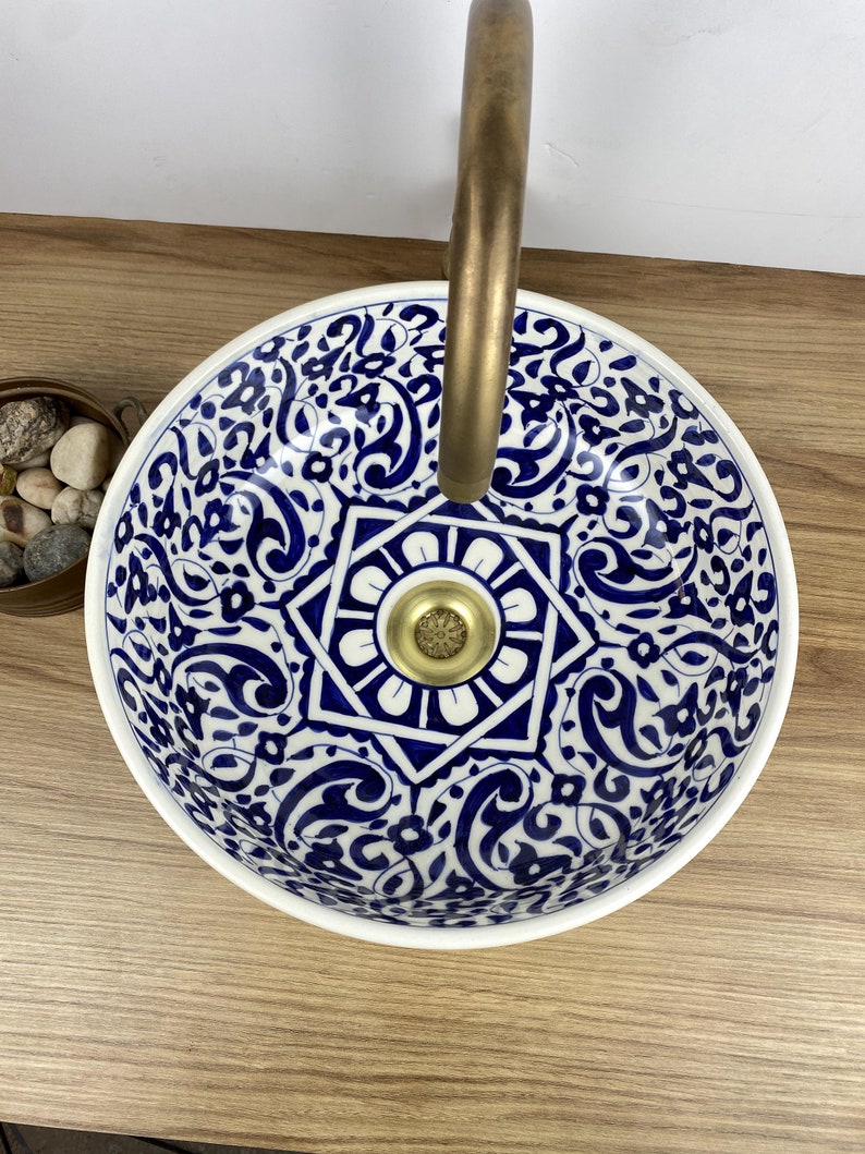 Bathroom sink | Moroccan hand painted ceramic sink #241