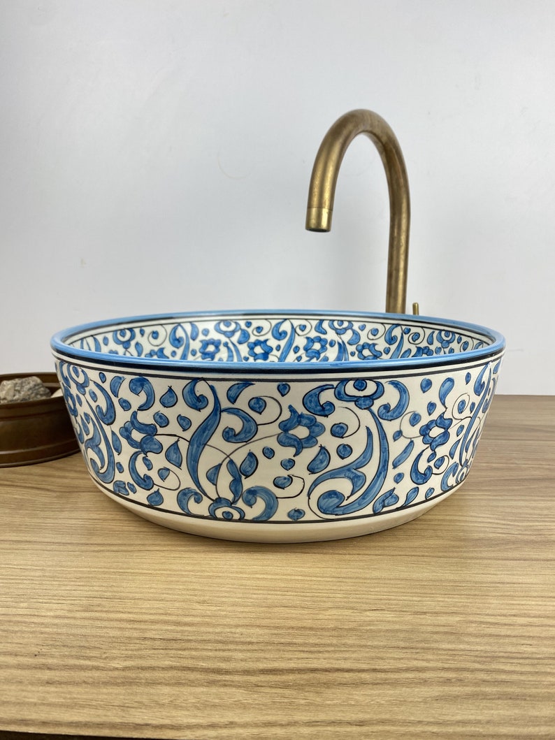 Bathroom sink | Moroccan hand painted ceramic sink #244