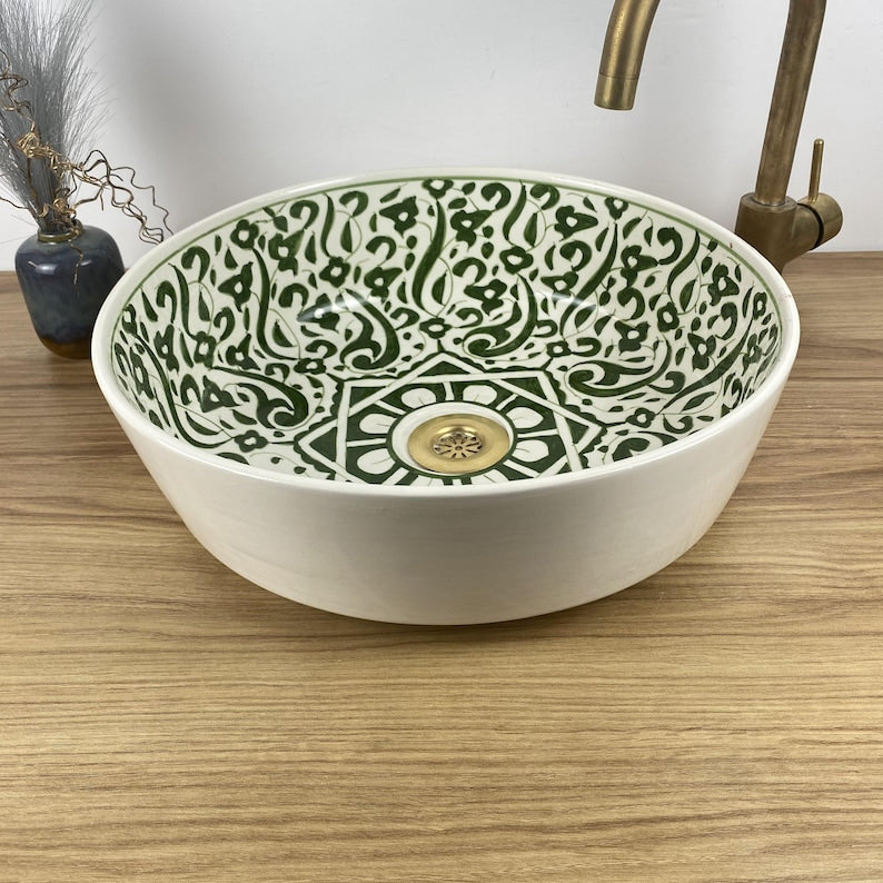 Bathroom sink | Moroccan hand painted ceramic sink #242