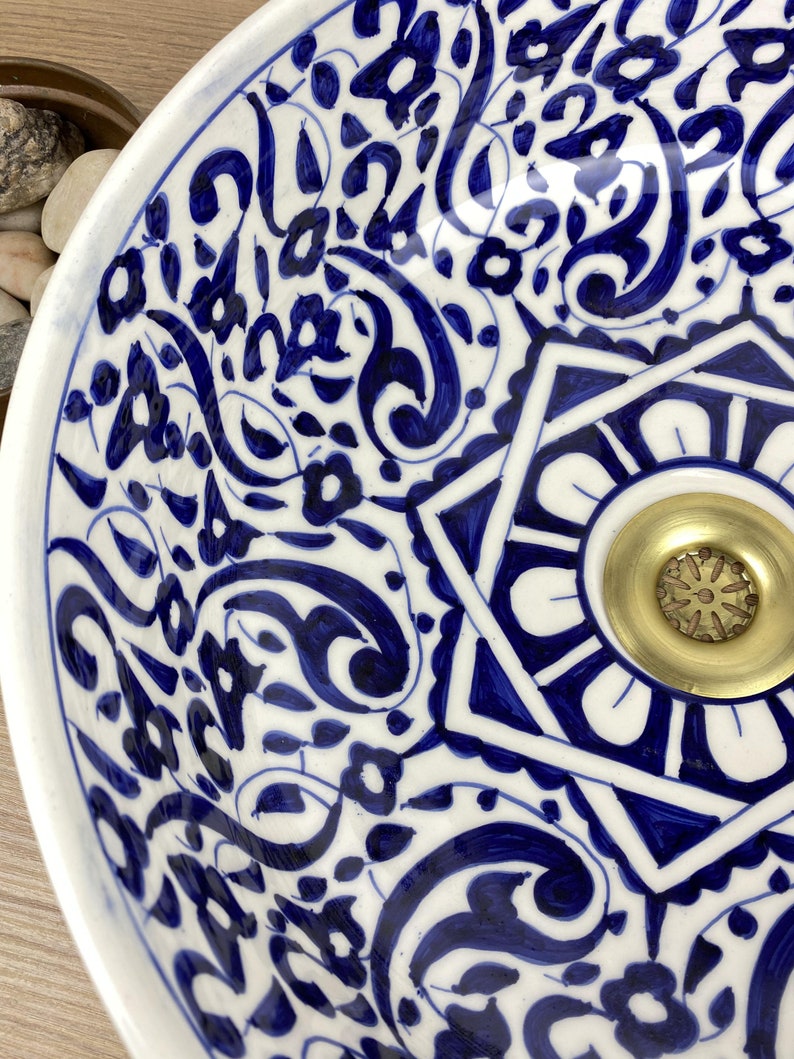 Bathroom sink | Moroccan hand painted ceramic sink #241