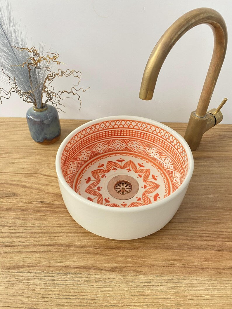 Bathroom sink | Moroccan hand painted ceramic sink #243