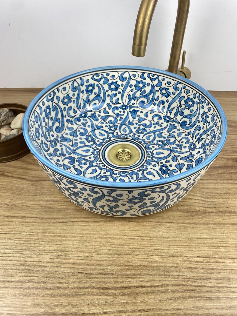 Bathroom sink | Moroccan hand painted ceramic sink #244