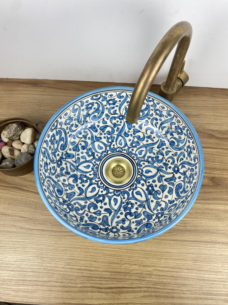 Bathroom sink | Moroccan hand painted ceramic sink #244