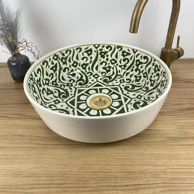 Bathroom sink | Moroccan hand painted ceramic sink #242