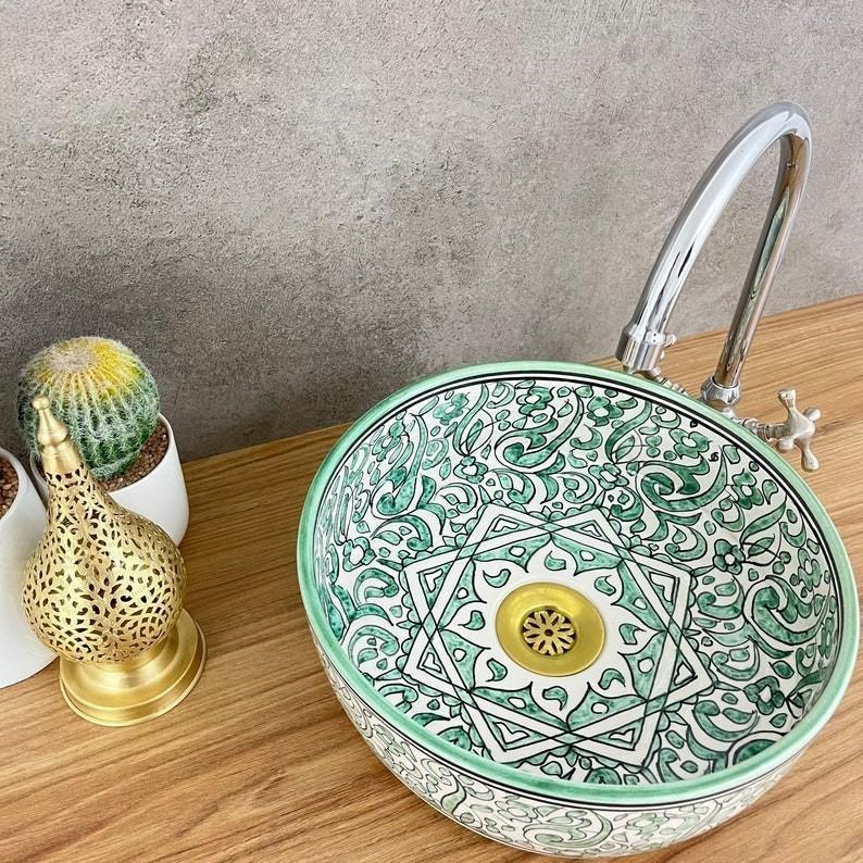 Authentic hand-painted basins - Moroccan basin #208