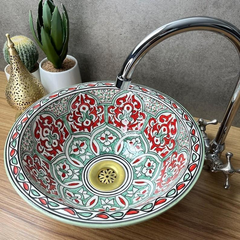 Authentic hand-painted basins - Moroccan basin #217