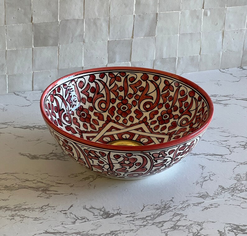 Vasque Marocaine en céramique pour salle de bain - vasque de salle bain - Moroccan sink bowl #35