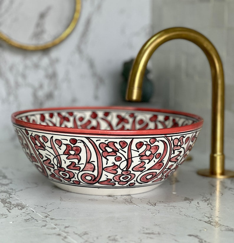 Vasque Marocaine en céramique pour salle de bain - vasque de salle bain - Moroccan sink bowl #35