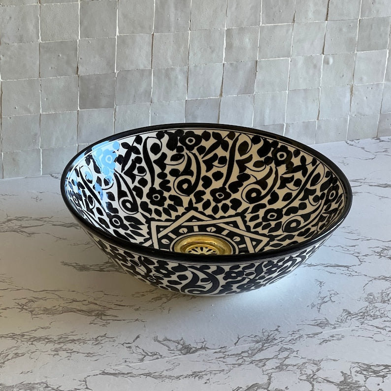 Vasque Marocaine en Céramique pour une Salle de Bain Élégante - Unique sink bowl #51