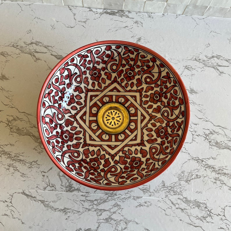 Vasque Marocaine en céramique pour salle de bain - vasque de salle bain - Moroccan sink bowl #35