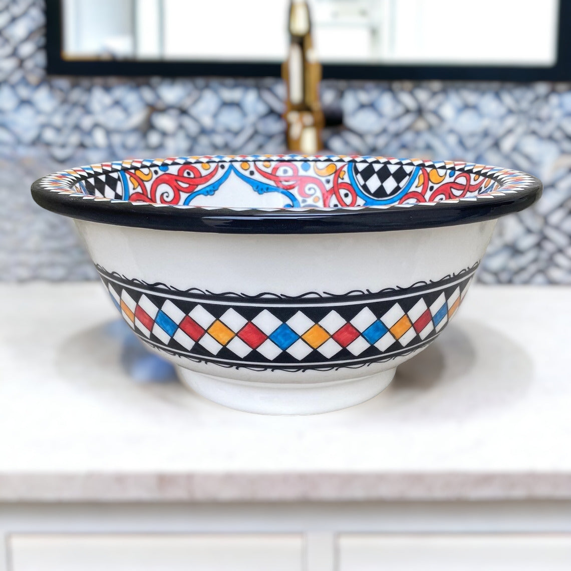 Bathroom sink | Zellige style ceramic bathroom sink #130