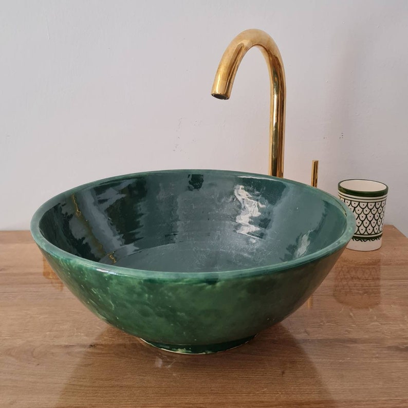 Bathroom sink | Zellige style ceramic bathroom sink #112B