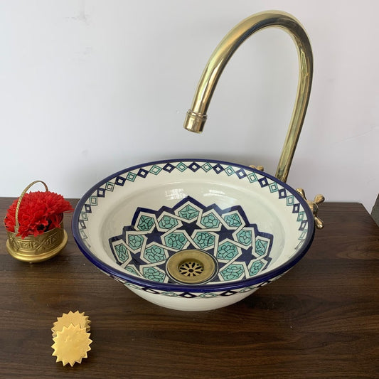 Moroccan Washbasin - Moroccan handmade ceramic sink #5D