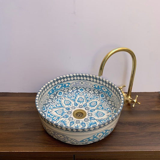 Moroccan Washbasin - Moroccan handmade ceramic sink #5A