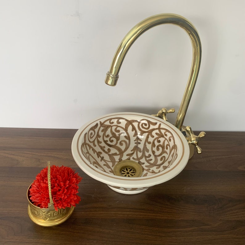 Bathroom sink | Zellige style ceramic bathroom sink #183A