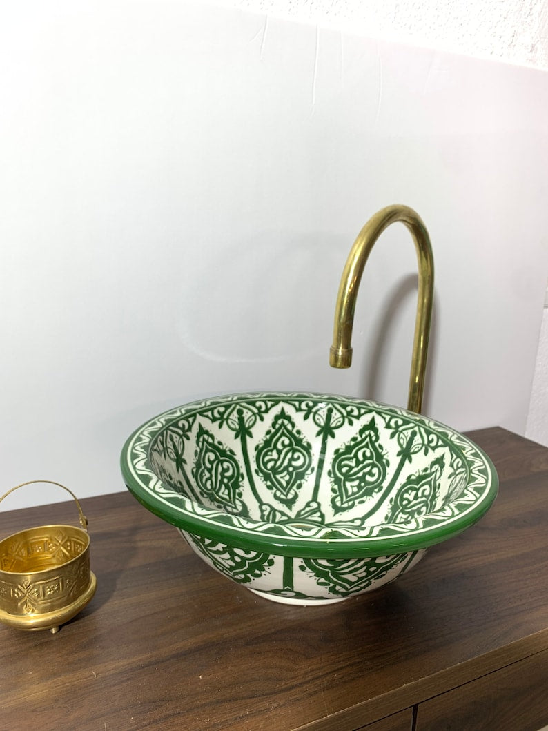 Bathroom sink |  Zellige style ceramic bathroom sink #98