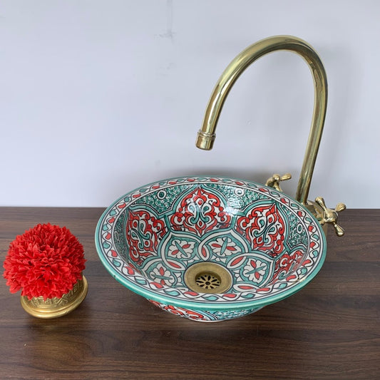 Moroccan Washbasin - Moroccan handmade ceramic sink #5B