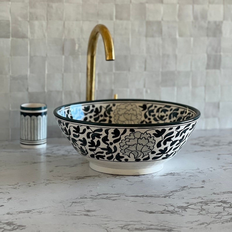 Bathroom sink | Zellige style ceramic bathroom sink #97