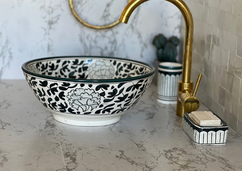 Bathroom sink | Zellige style ceramic bathroom sink #97