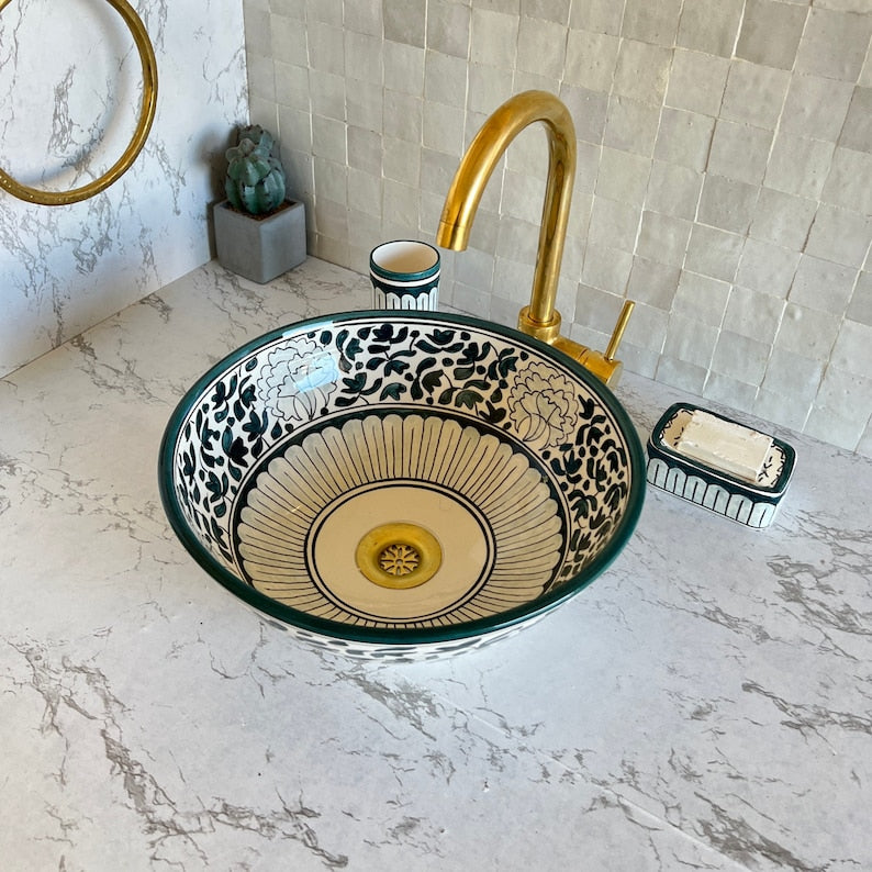 Bathroom sink | Zellige style ceramic bathroom sink #97