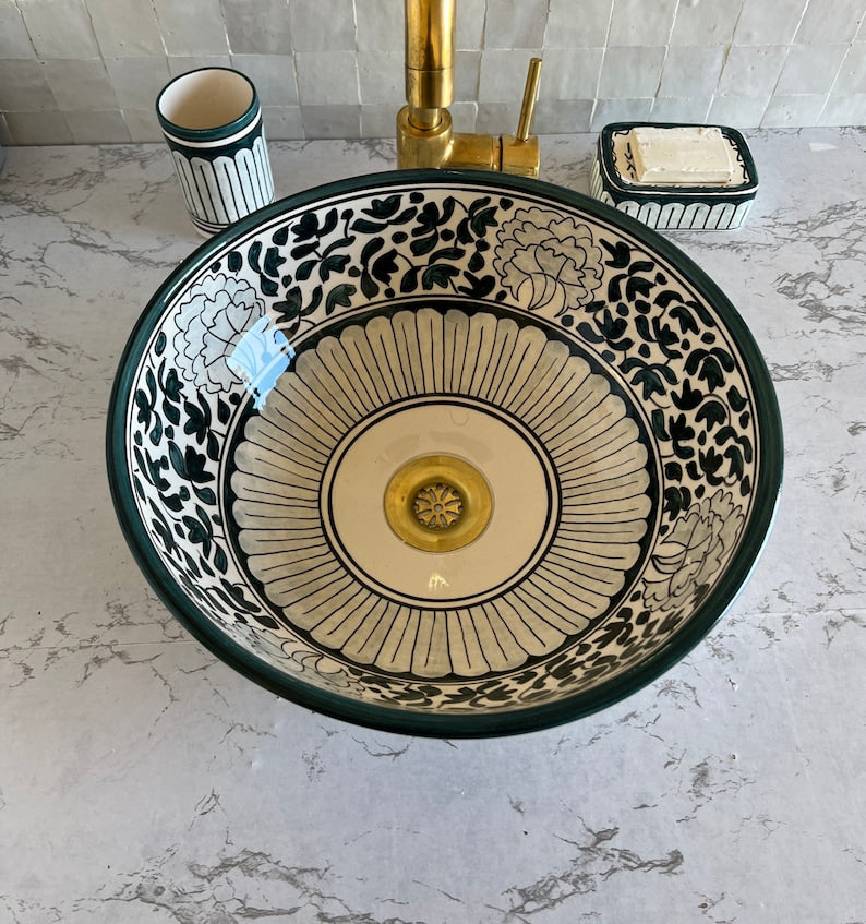 Bathroom sink | Zellige style ceramic bathroom sink #97