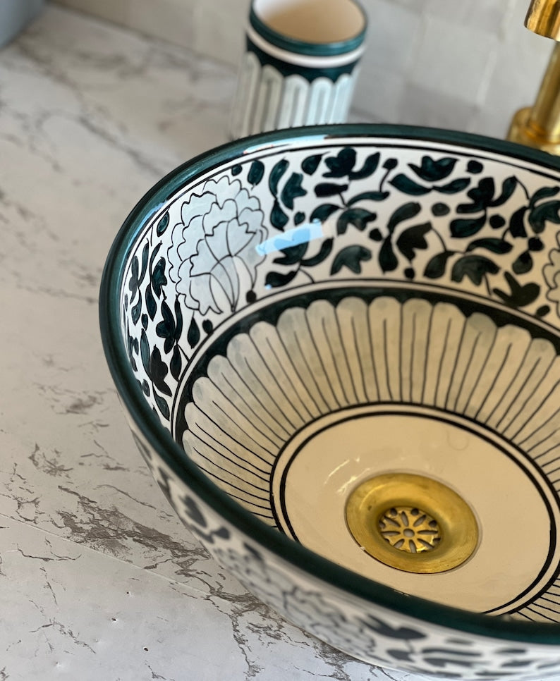 Bathroom sink | Zellige style ceramic bathroom sink #97