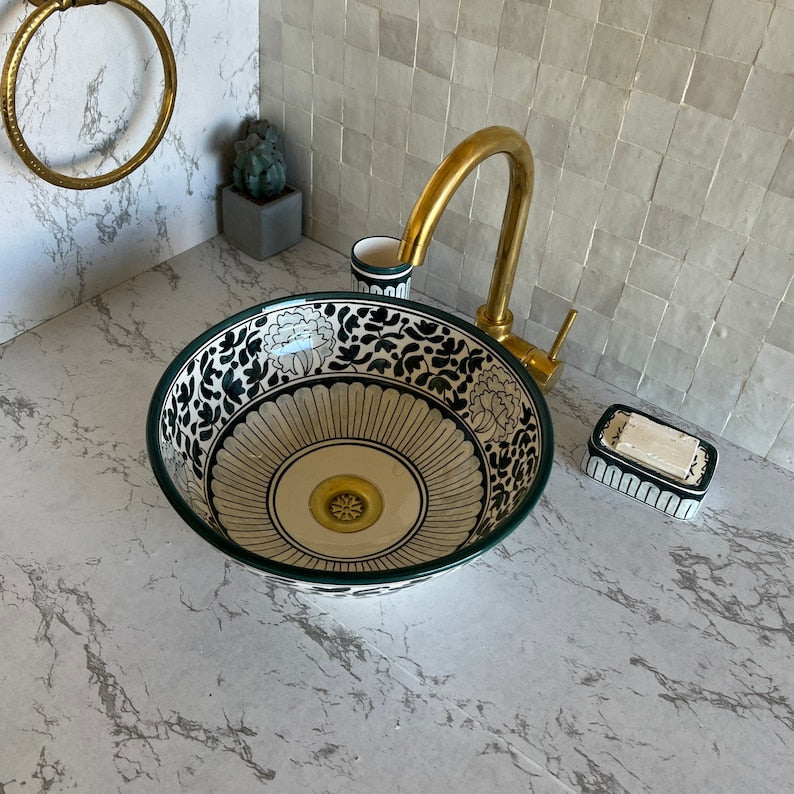 Bathroom sink | Zellige style ceramic bathroom sink #97