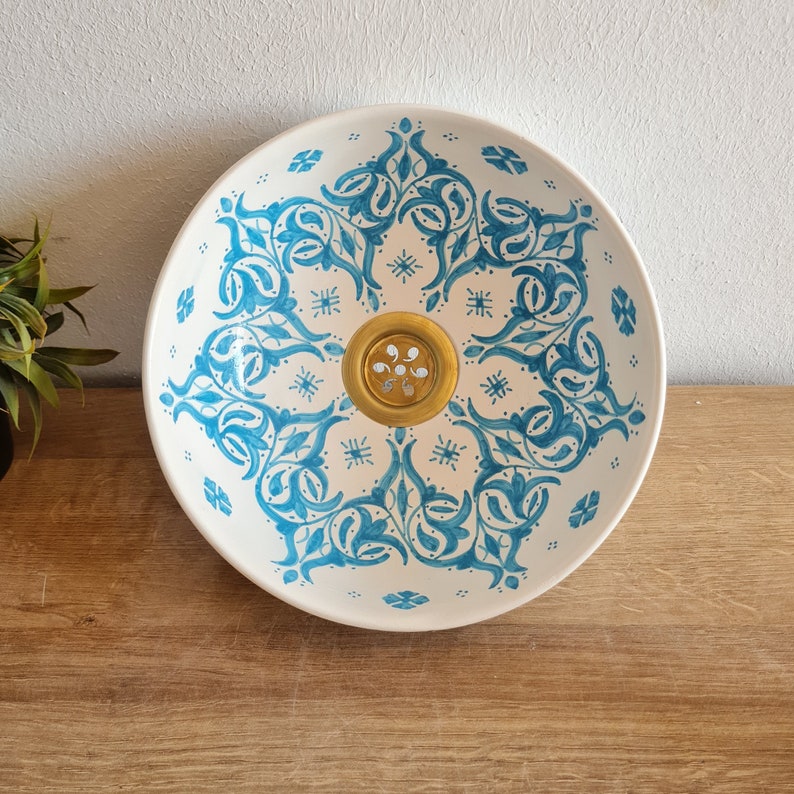 bathroom sink bowl -hand-painted basins - Moroccan basin Moroccan Bathroom sink  #22