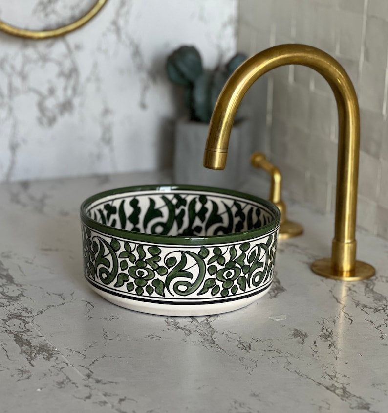 Vasque Marocaine en Céramique pour une Salle de Bain Élégante - Unique sink bowl #55