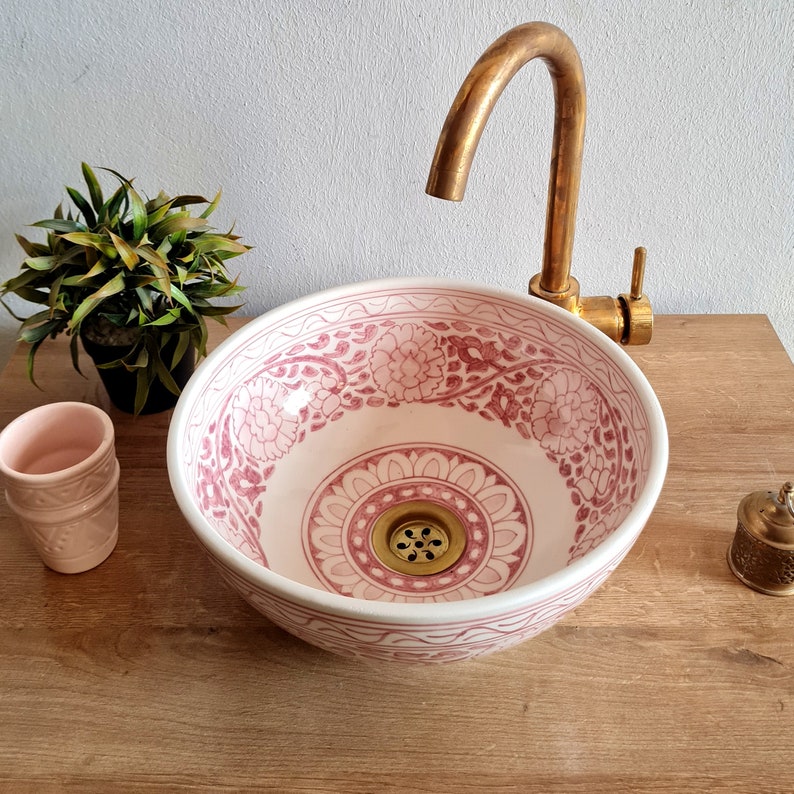 Bathroom sink | Zellige style ceramic bathroom sink #105