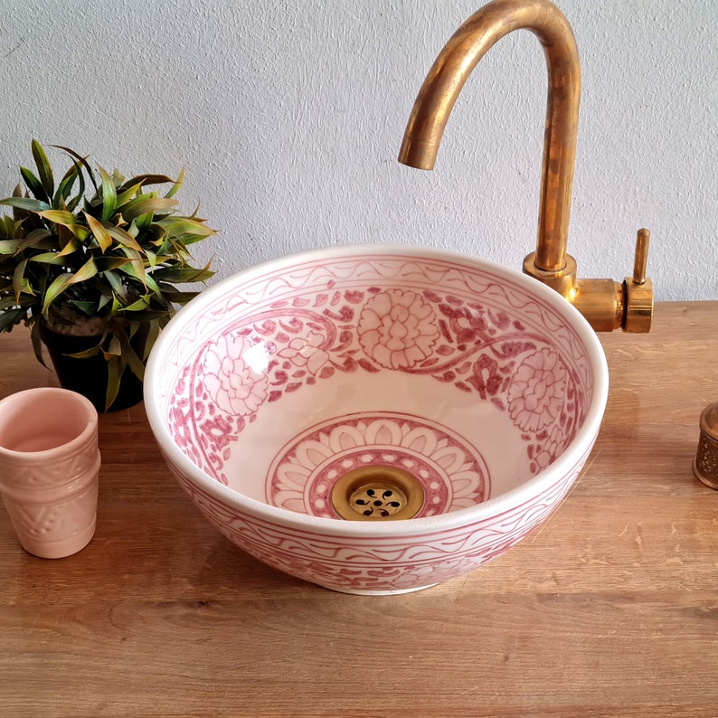 Bathroom sink | Zellige style ceramic bathroom sink #105