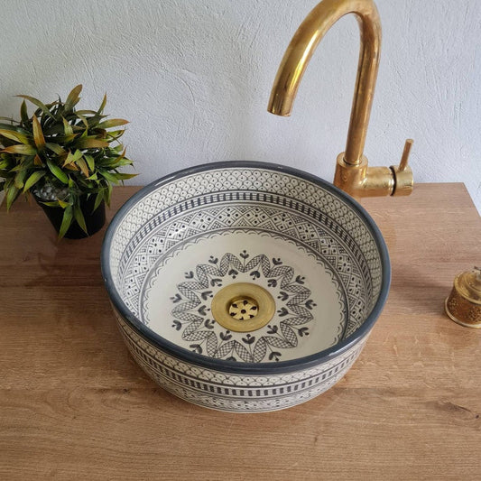 Bathroom sink | Zellige style ceramic bathroom sink #107