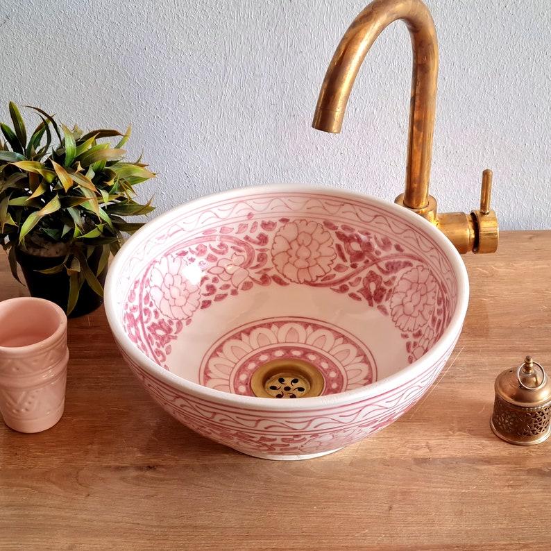 Bathroom sink | Zellige style ceramic bathroom sink #105