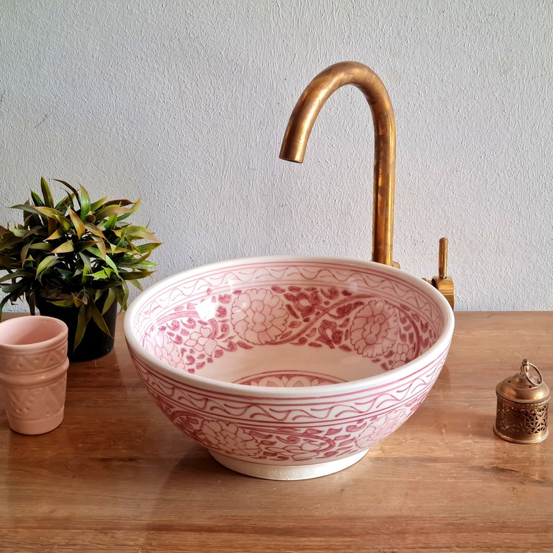 Bathroom sink | Zellige style ceramic bathroom sink #105