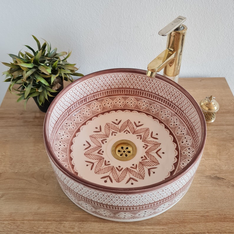 Bathroom sink | Zellige style ceramic bathroom sink #113C