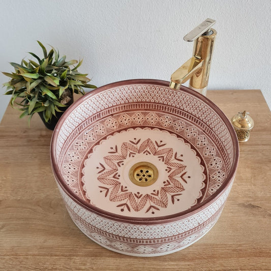 Bathroom sink | Zellige style ceramic bathroom sink #113C