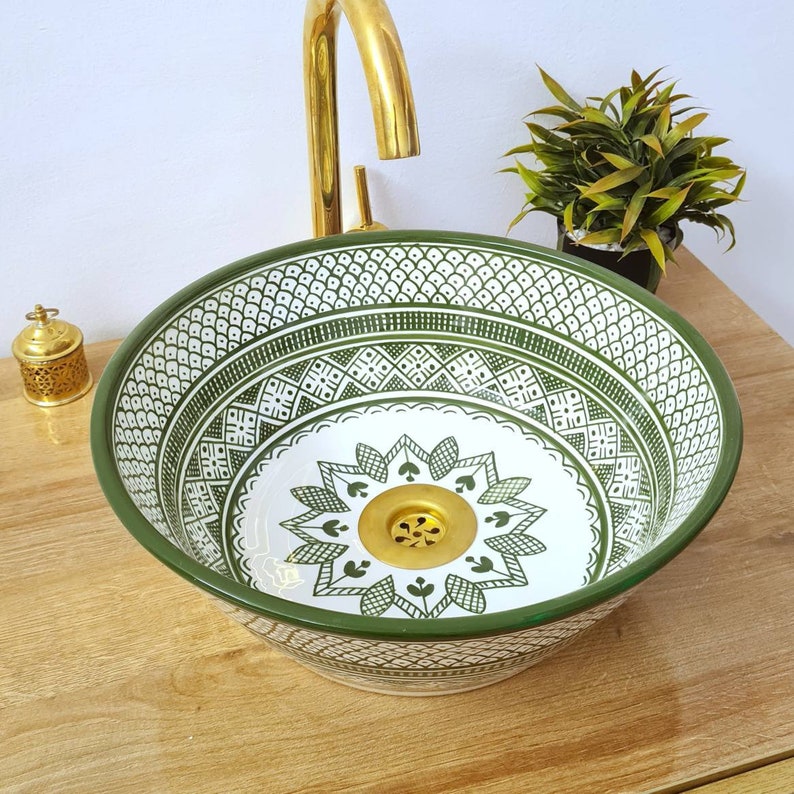 Bathroom sink | Zellige style ceramic bathroom sink #106